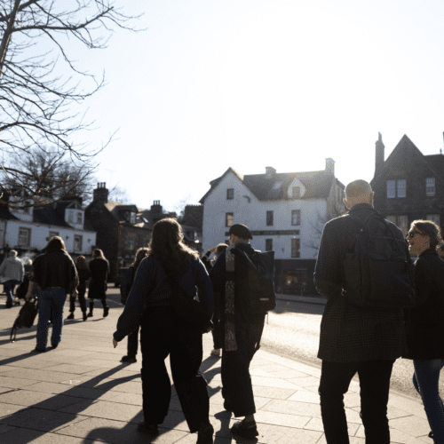 Delegates walking through Aberfeldy during The Gathering